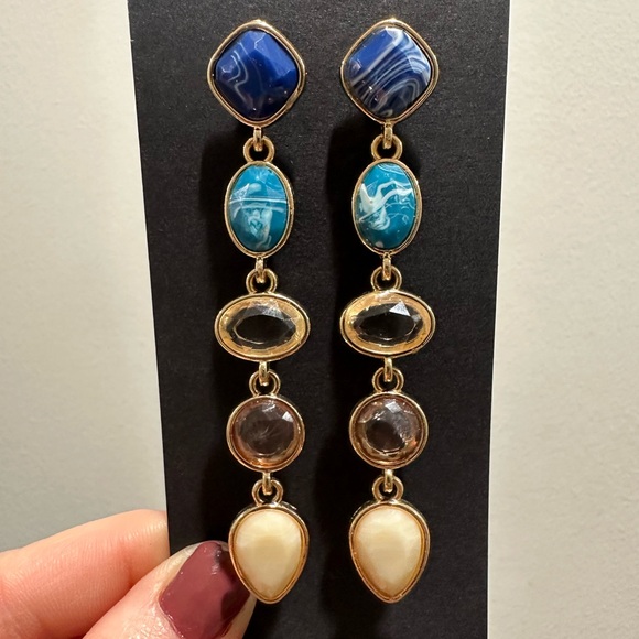 Nordstrom Mixed Stone Linear Drop Earrings - Picture 3 of 6